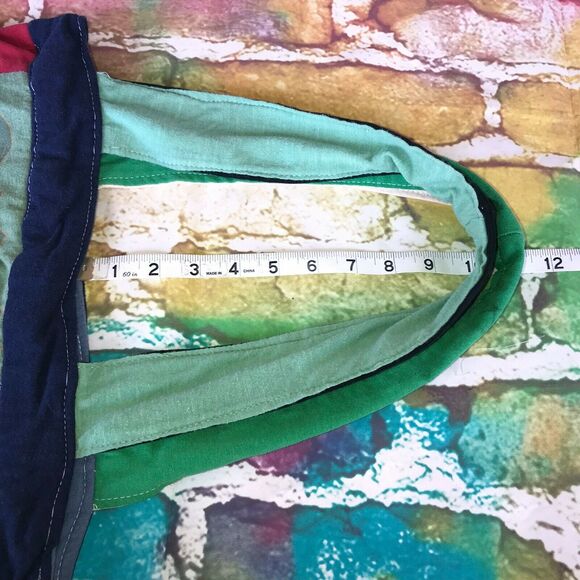 Project Repat Recycled T Shirt Bag Purse Boho Tee Tote Green Blue - Picture 5 of 9